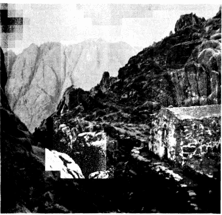 The rugged path leading to Mount Sinai, where Moses received the Ten CommandÂments. The Book of Deuteronomy reiterates the narrative of this event.