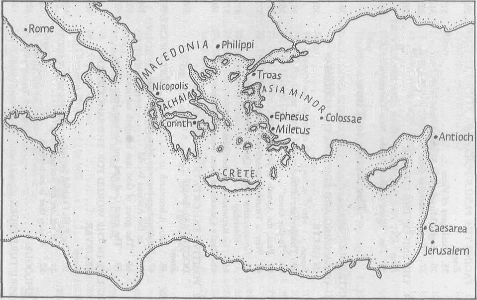 Map at time of 1 Timothy